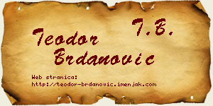 Teodor Brdanović vizit kartica